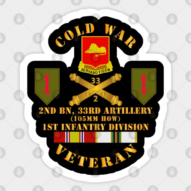 Cold War  Vet - 2nd Bn 33rd Artillery - 1st Inf Div SSI Sticker by twix123844